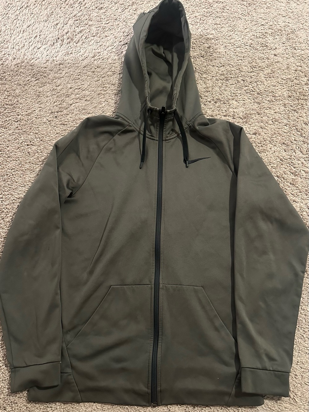 Nike Men's Olive Zip-Up Hoodie Jacket
